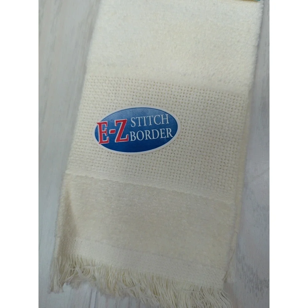 Charles Craft Cross‎ Stitch blank fingertip towel cream new older